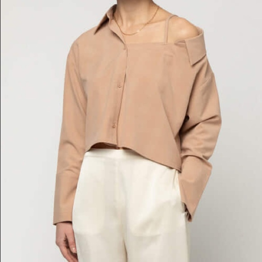 Cropped off shoulder top